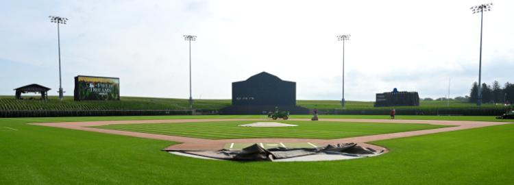 MLB at Field of Dreams cornfield baseball stadium