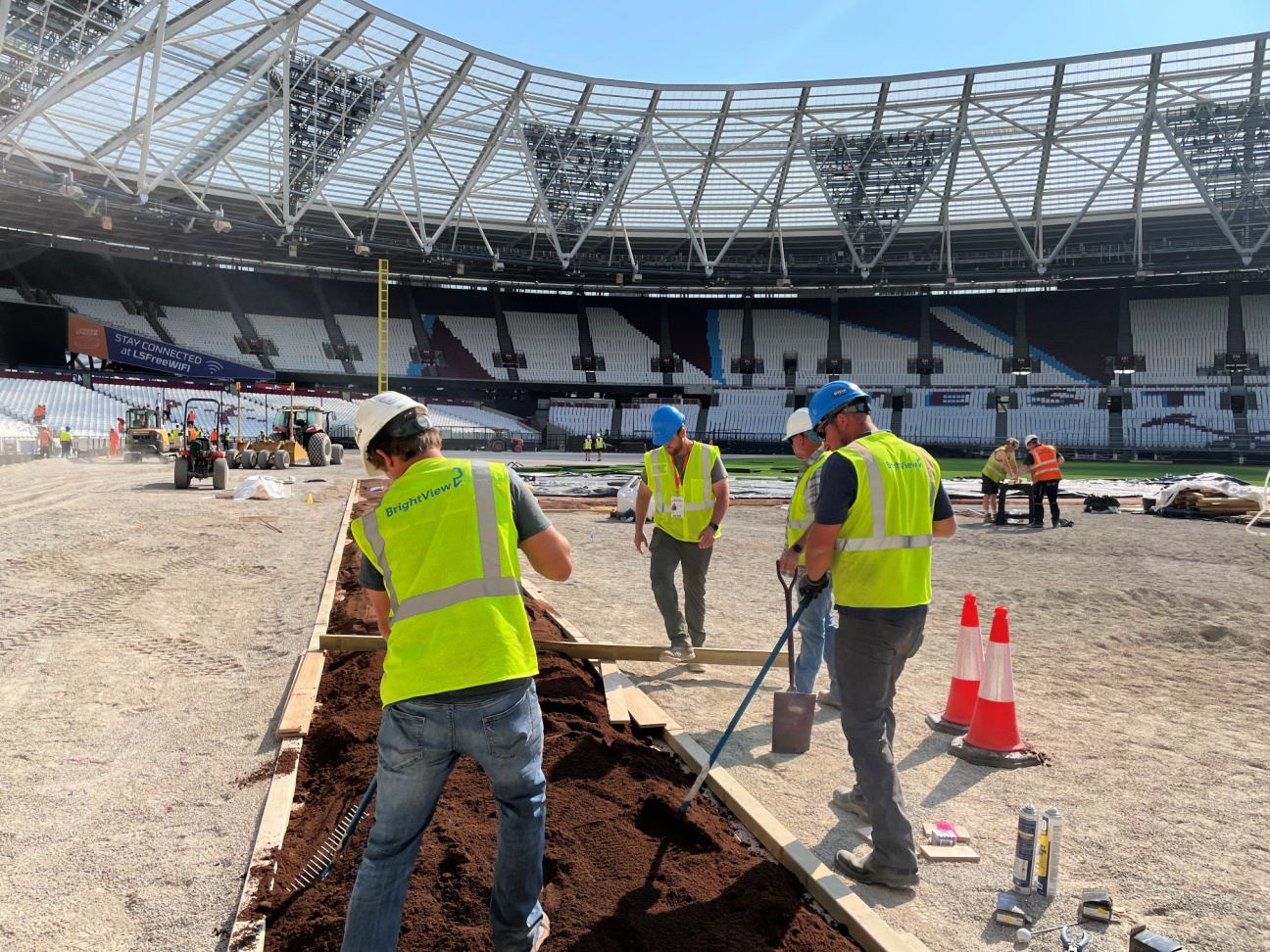 London Stadium baseball field clay BrightView