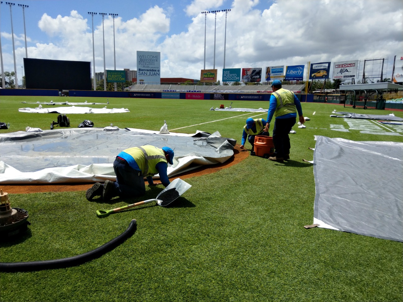 Restoring the field in Puerto Rico from Hurrican Maria