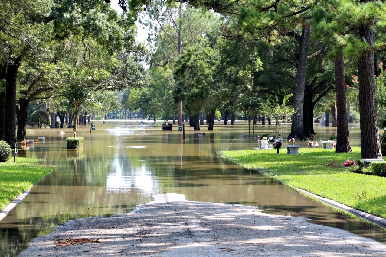 Hurricane Harvey Texas flood cemetery