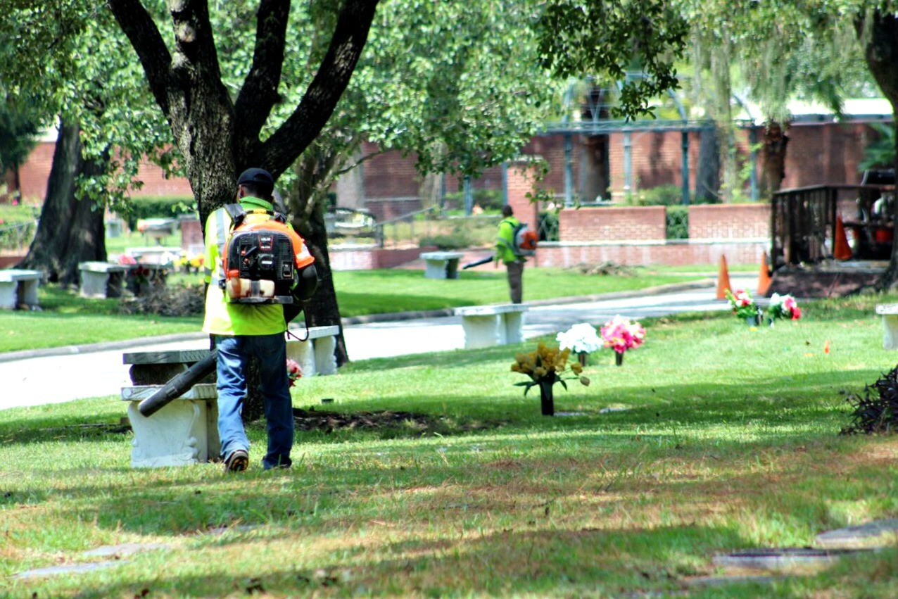 Hurricane Harvey Texas flood cemetery cleanup