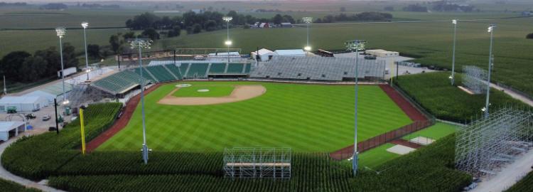 MLB at Field of Dreams Game baseball stadium cornfield