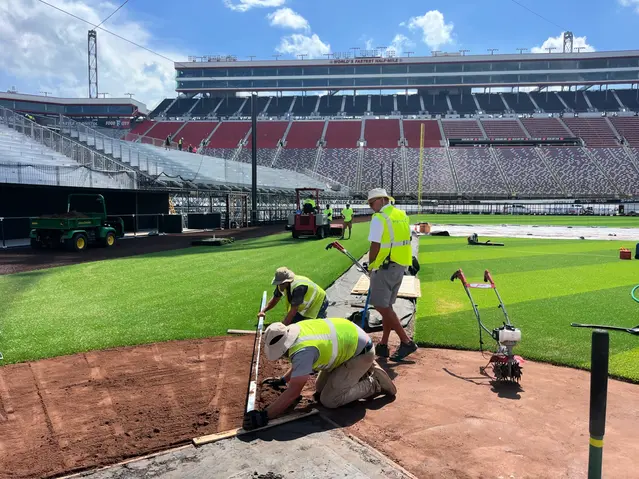 Bristol Motor Speedway BrightView team members baseball field