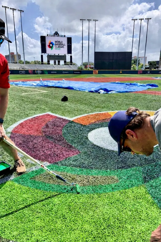 World Baseball Classic Hiram Bithorn Stadium San Juan BrightView logo painting