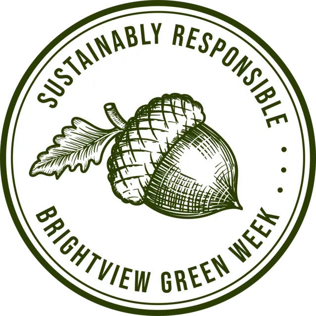 Green Week sustainably responsible badge acorn