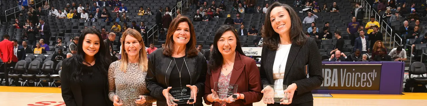 Caroline Weilert Comerica Bank award Los Angeles Lakers