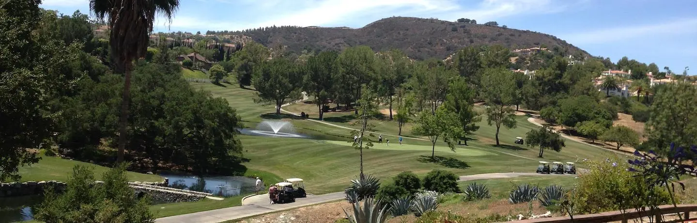 aerial view of golf carts on golf course pathway
