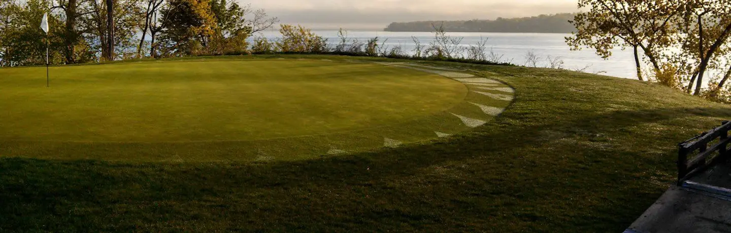 golf course at sunset