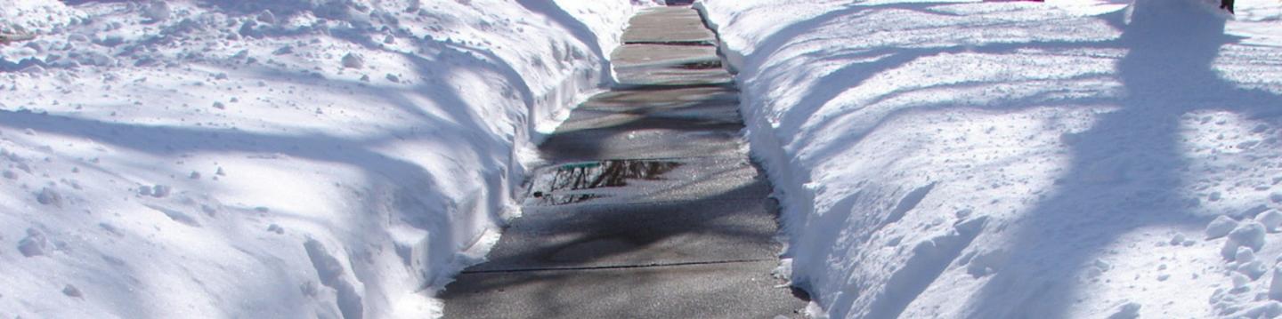 snow-cleared sidewalk