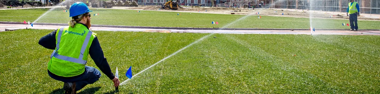 sprinkler Independence Park Philadelphia BrightView