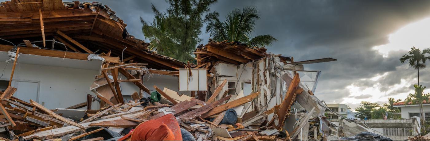 Hurricane house damage