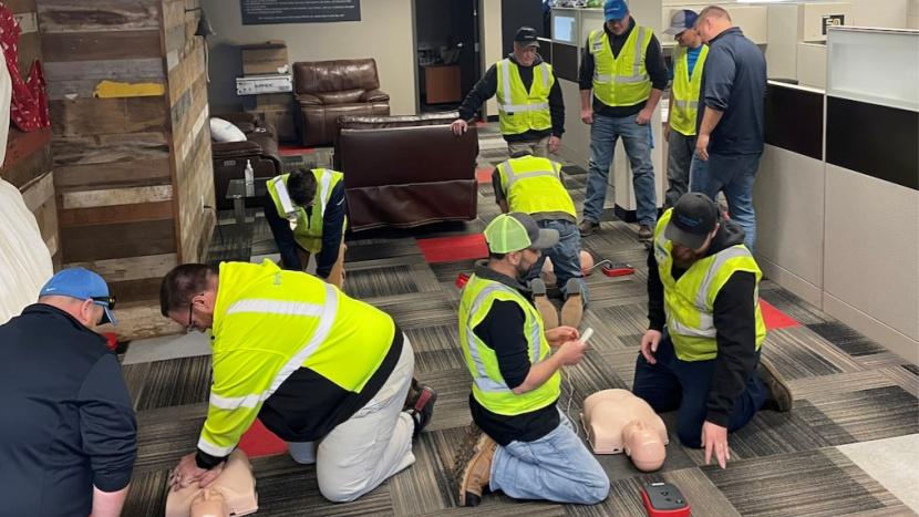 BrightView team members CPR training