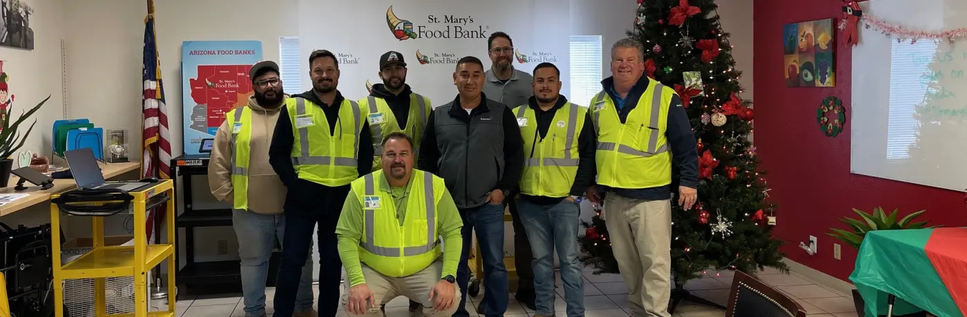 BrightView team members St. Mary's food bank