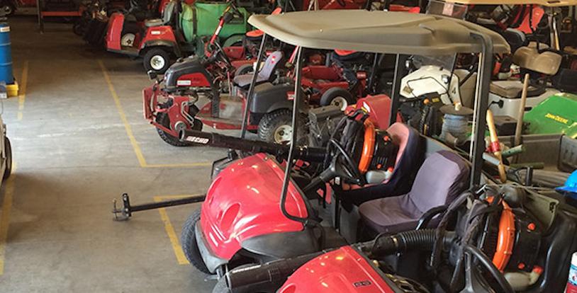 golf carts and golf course mowers