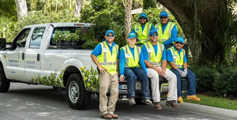 BrightView team members truck