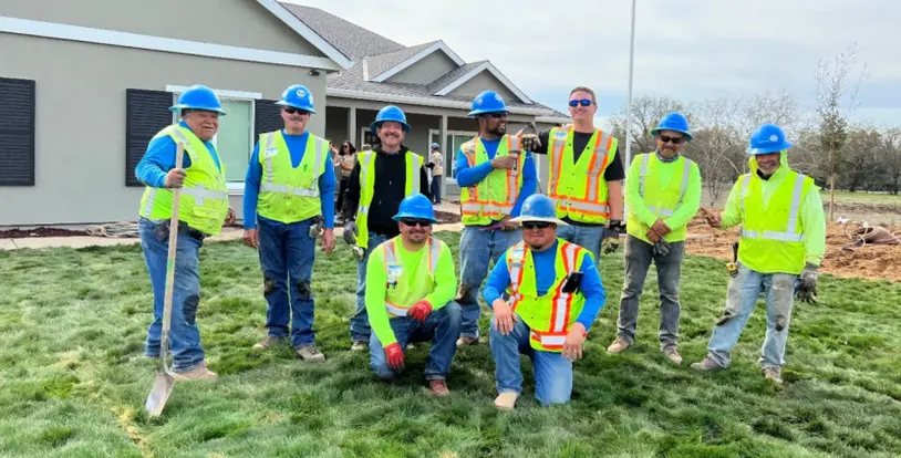 BrightView team members landscape military