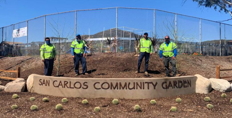 San Carlos Community Garden BrightView team members