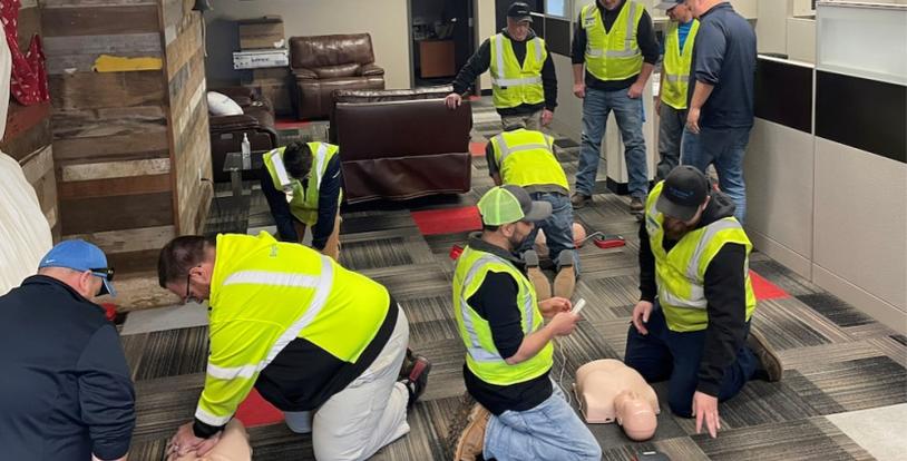 BrightView team members CPR training