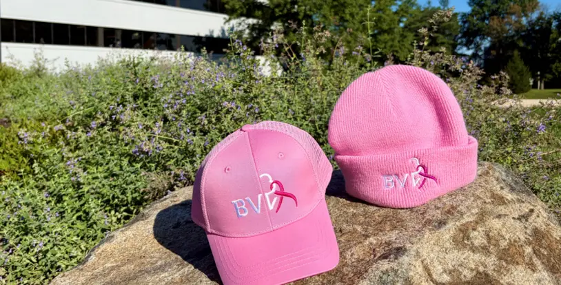 pink hats Breast Cancer Awareness Month